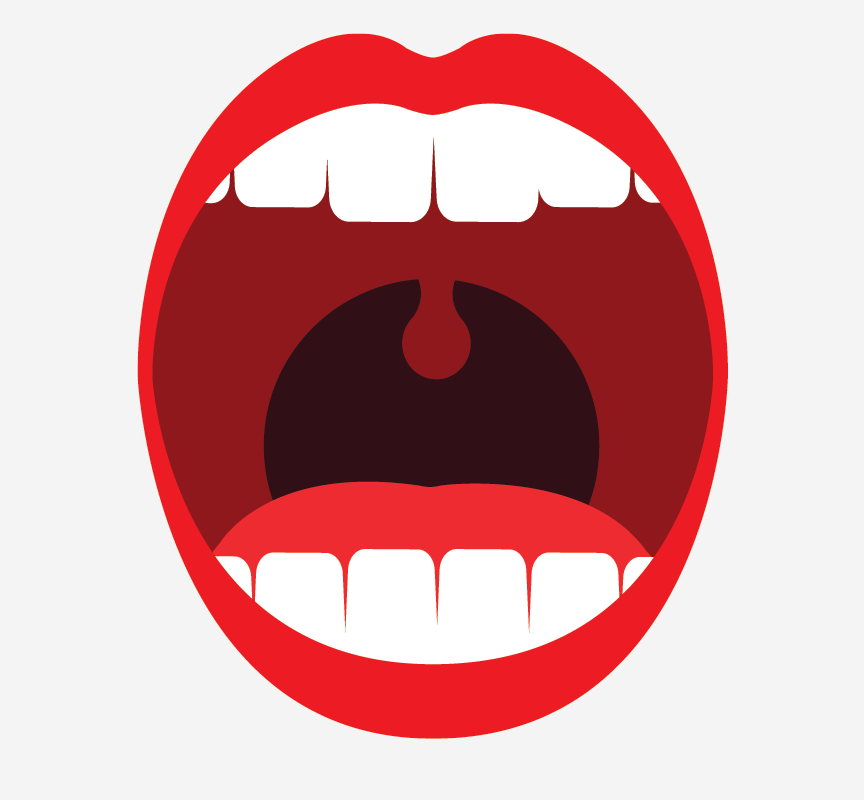 A wide-open mouth
