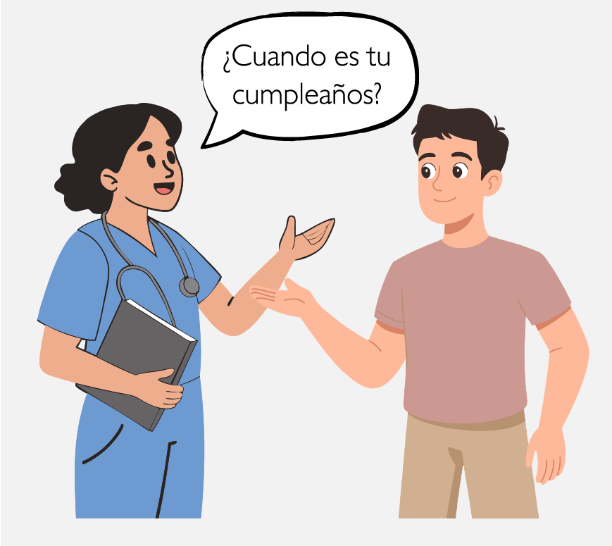 Una enfermera le pregunta al paciente: “¿Cuándo es su cumpleaños?”