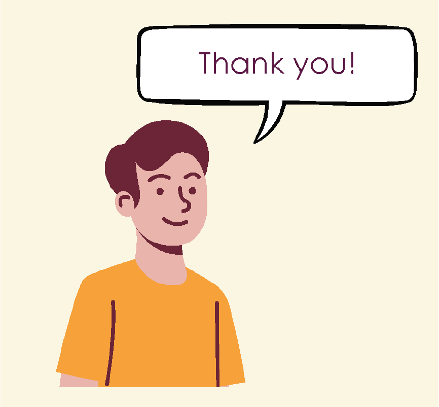 A man in a yellow shirt saying thank you.