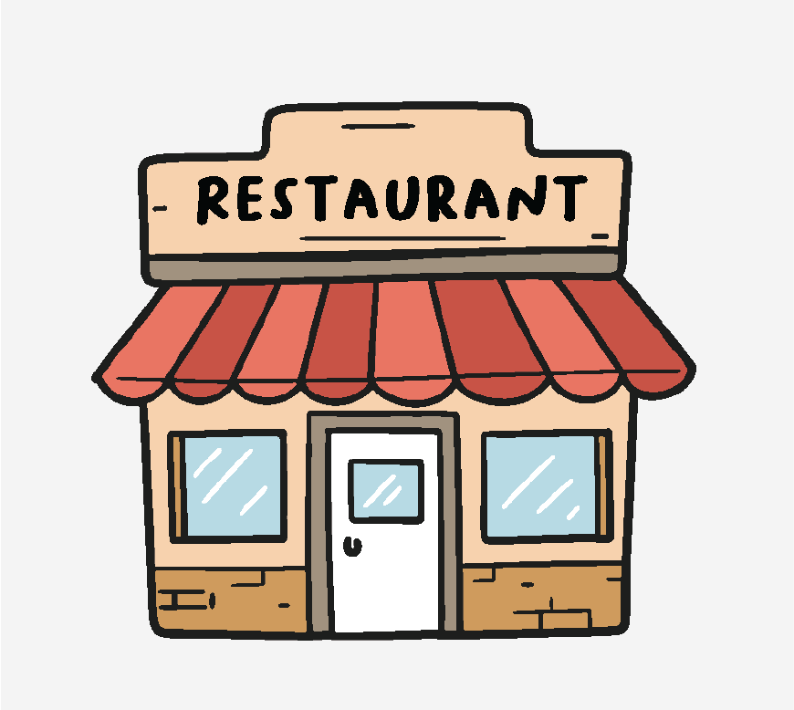 Graphic of a Restaurant Building.