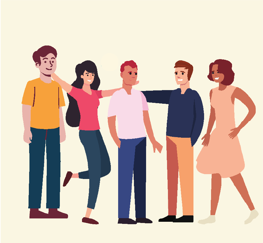 A group of five people.