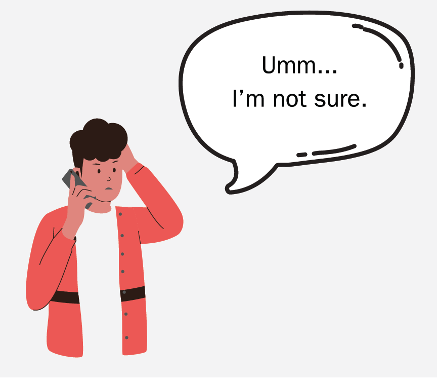 A man talking on the phone saying, 
