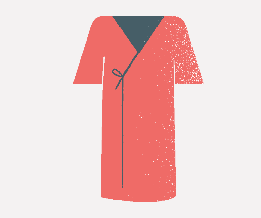 A red hospital gown.