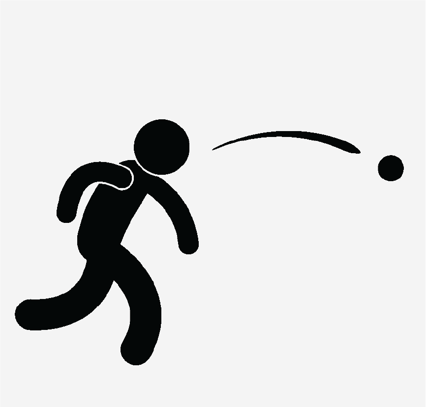 A figure throwing a ball.