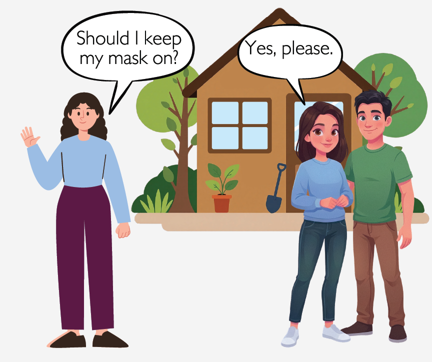 A woman asking a couple, 