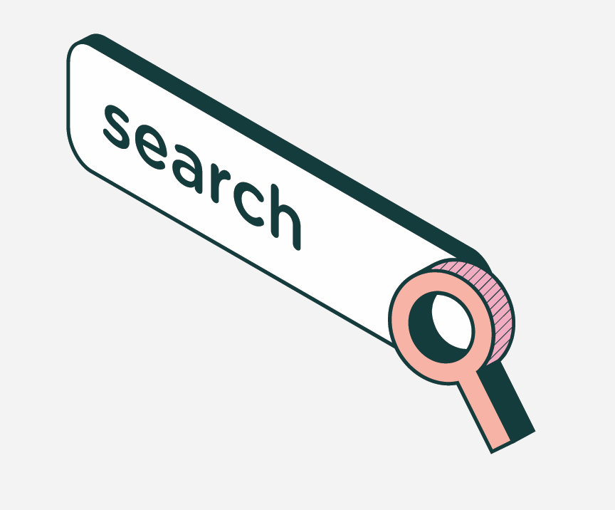 A search bar with a magnifying glass on the end.