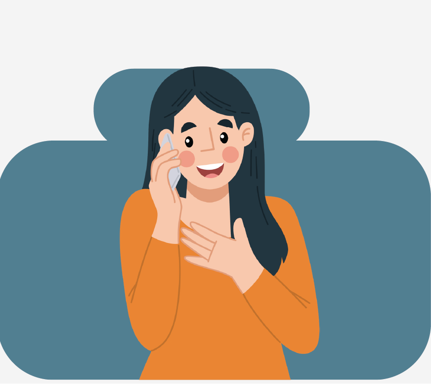 A woman talking on her phone.