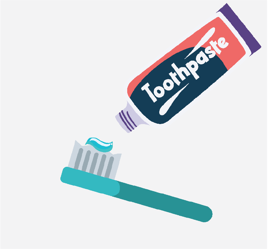 Graphic of a toothbrush with toothpaste on it.