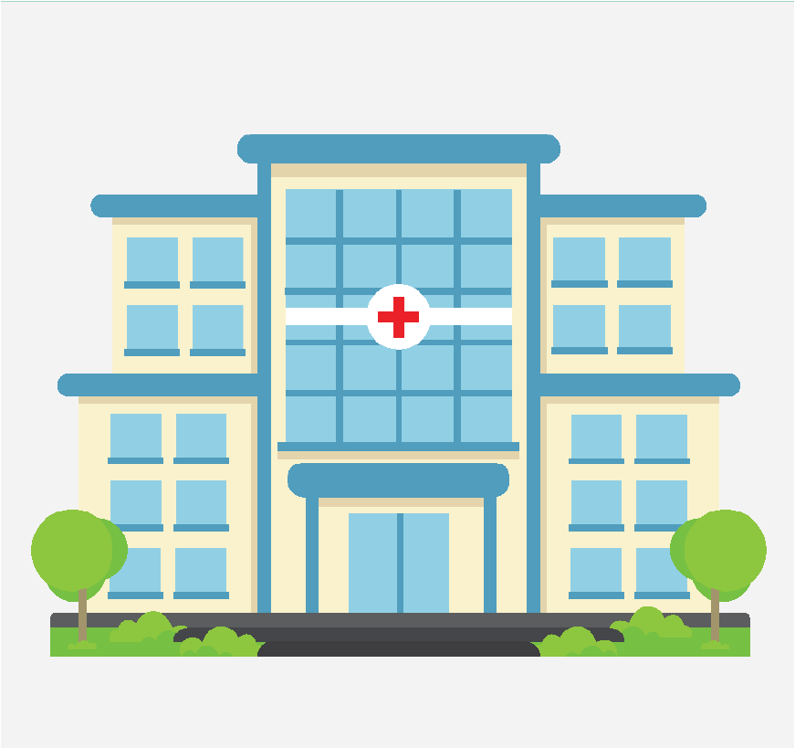 Graphic of a hospital building.