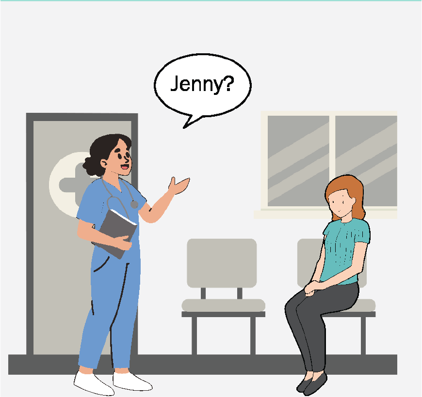 Graphic of a nurse calling out 