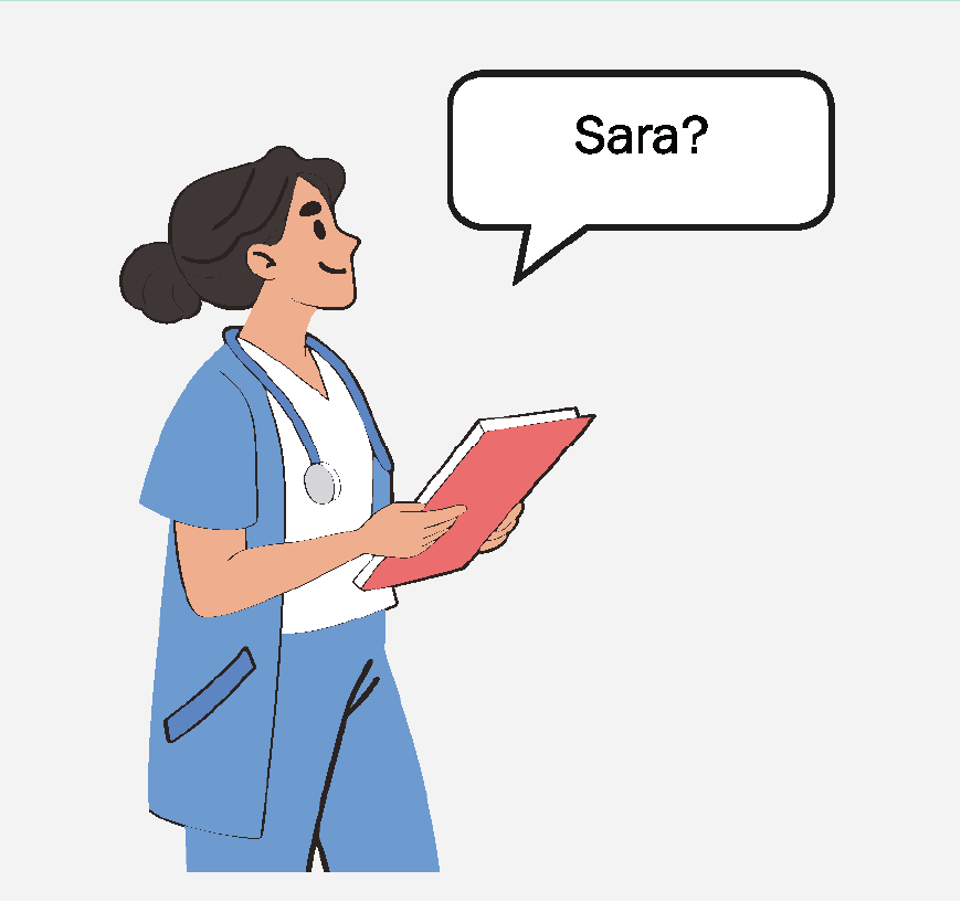 Graphic of a nurse calling 