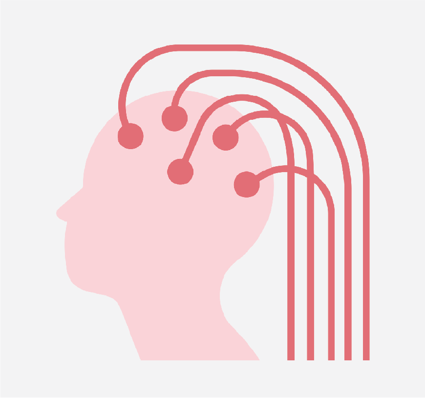 Graphic of a person with electrodes on their head.