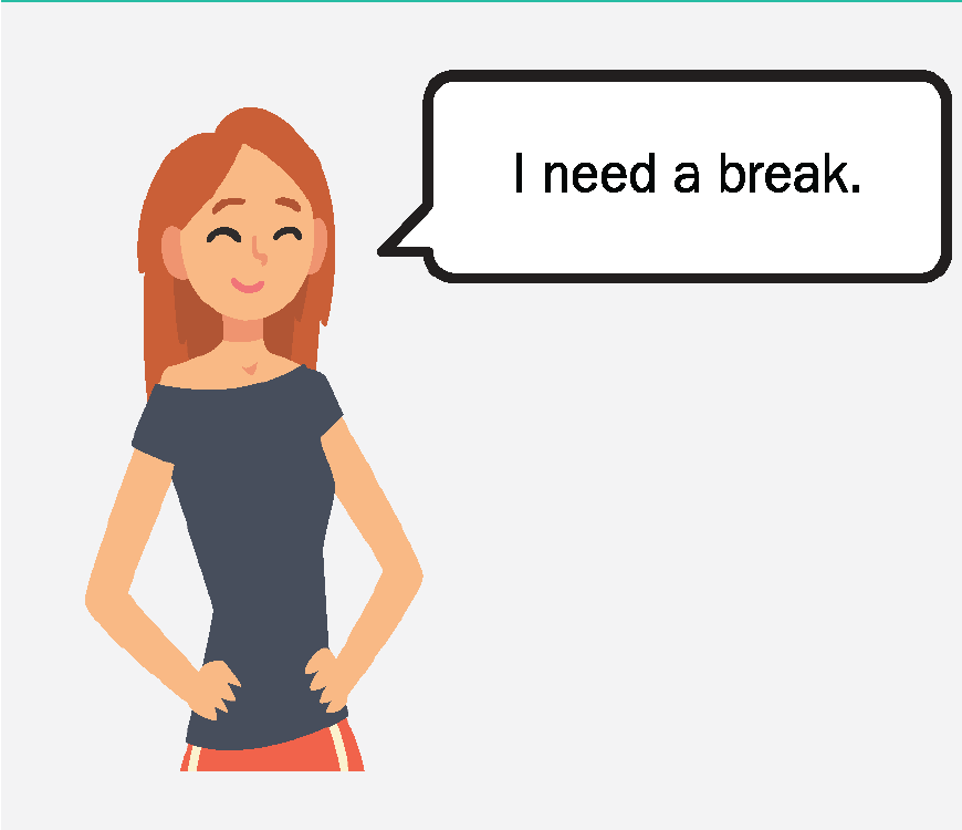 Graphic of a girl saying 