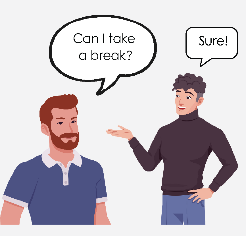 Graphic of a man asking 