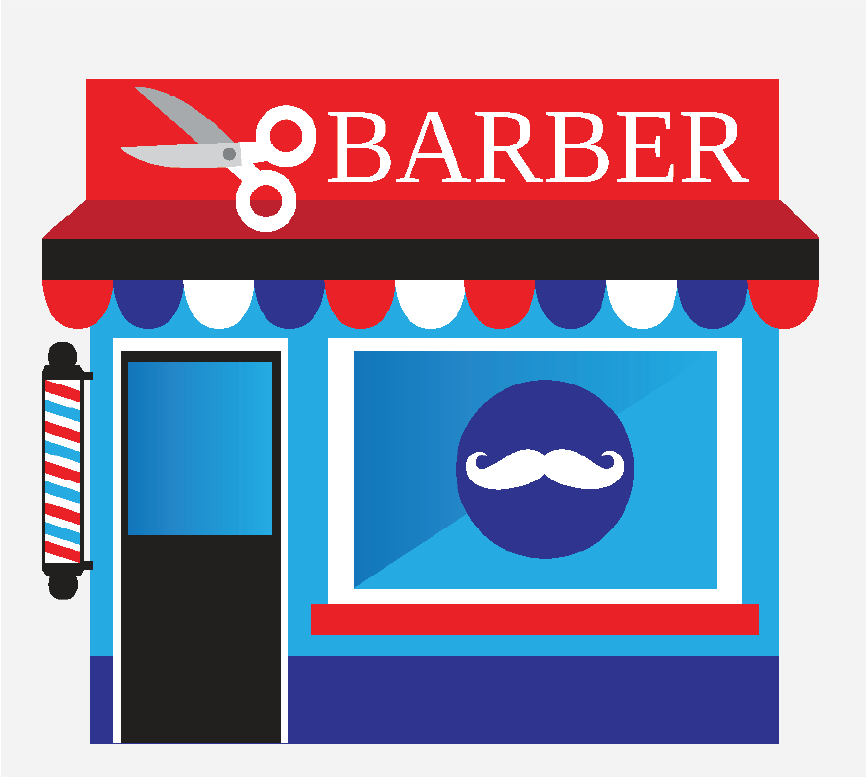 Graphic of a Barber shop.