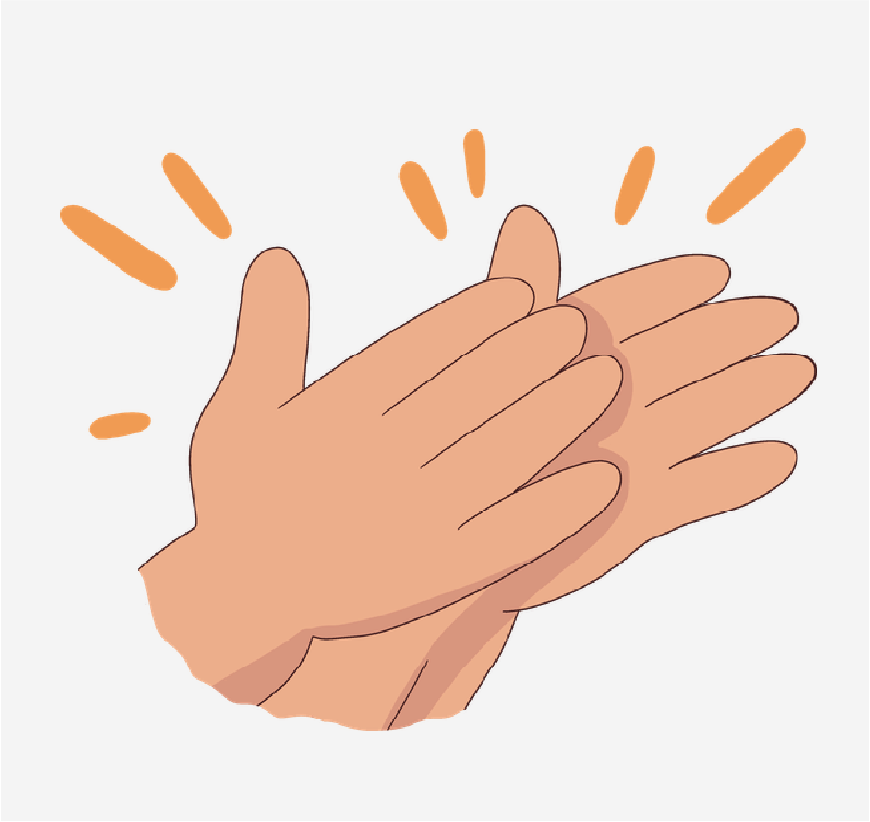 Graphic of hands clapping at the end of the performance.