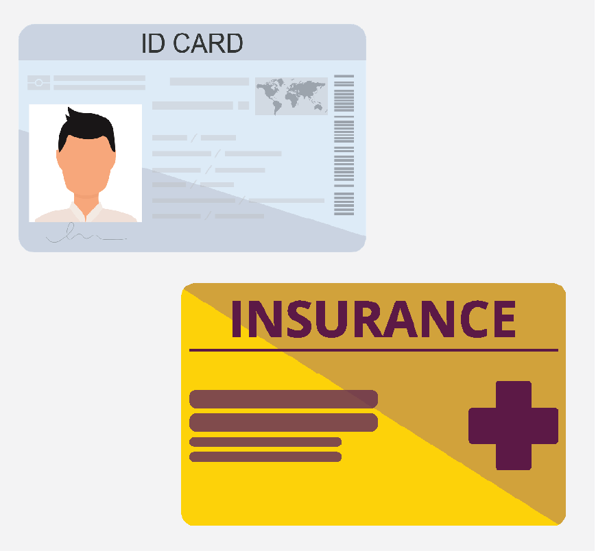 Graphic of a drivers license and an insurance card.