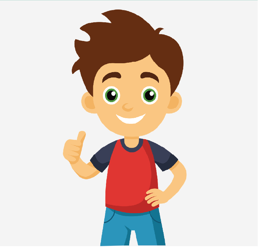 Graphic of a boy giving a thumbs up, he is smiling and looks happy.