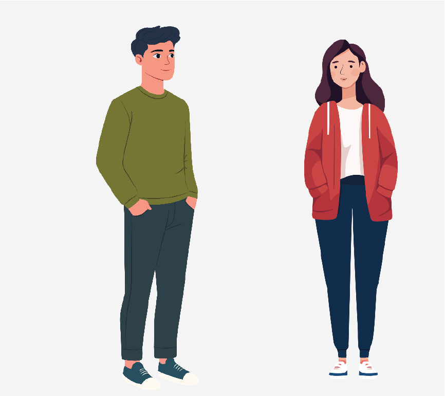 Two people standing next to each other.
