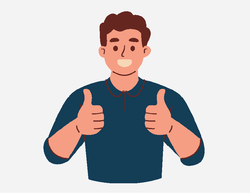 A man giving two thumbs up and smiling.