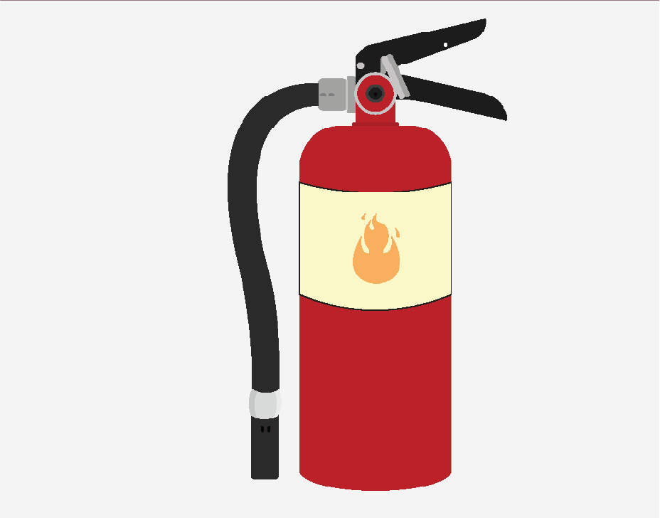 A red fire extinguisher.