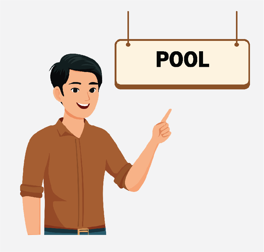 A man pointing to a sign that says 