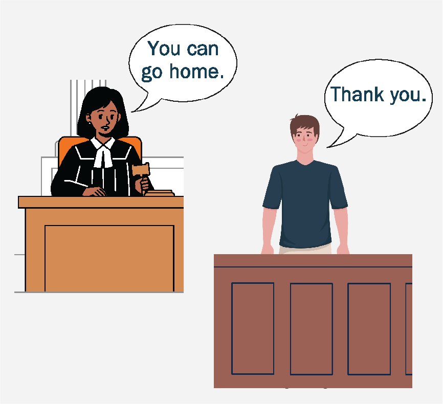 The judge telling a juror, 