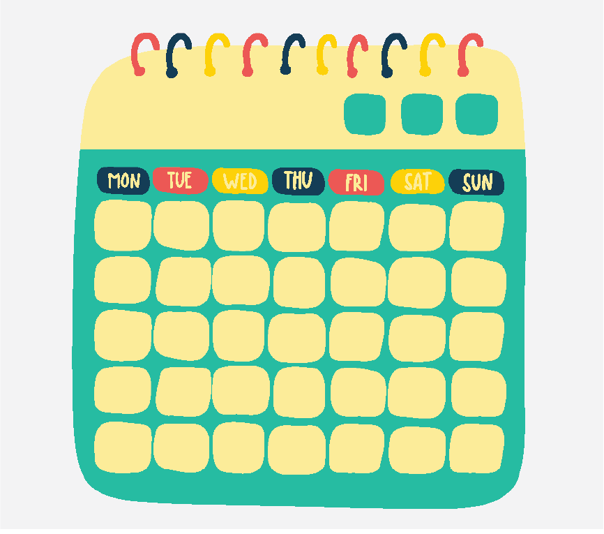 A colorful calendar.