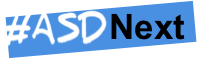 ASDNext with a hashtag in front of it, on a blue background